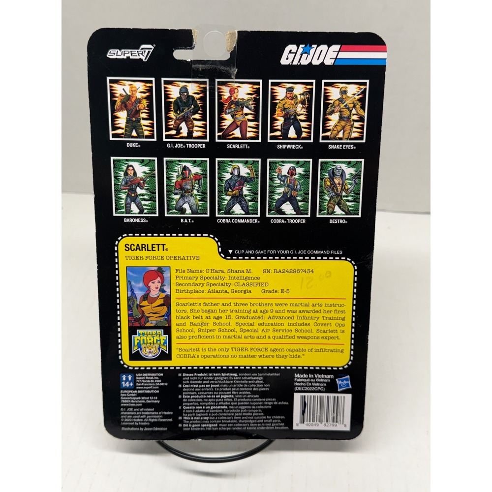 Scarlett Tiger Force 2022 G.I. JOE SUPER 7 ReAction 3.75 NEW MOC READ New 2023 - Picture 2 of 4